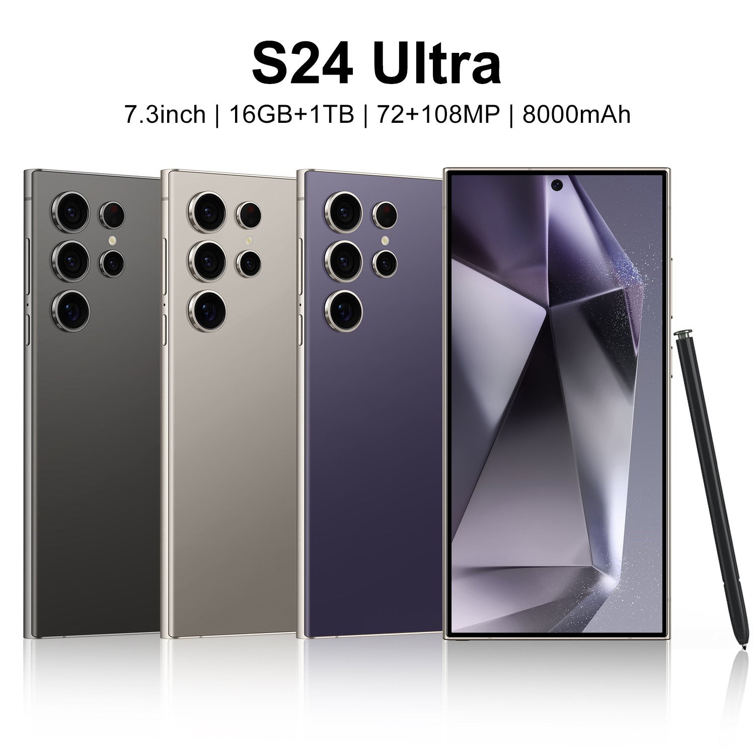 S24Ultra Built-in Pen Cross-border Smart Phone Foreign Trade Android 7.3 Inch HD Screen 2 16G In Stock Generation